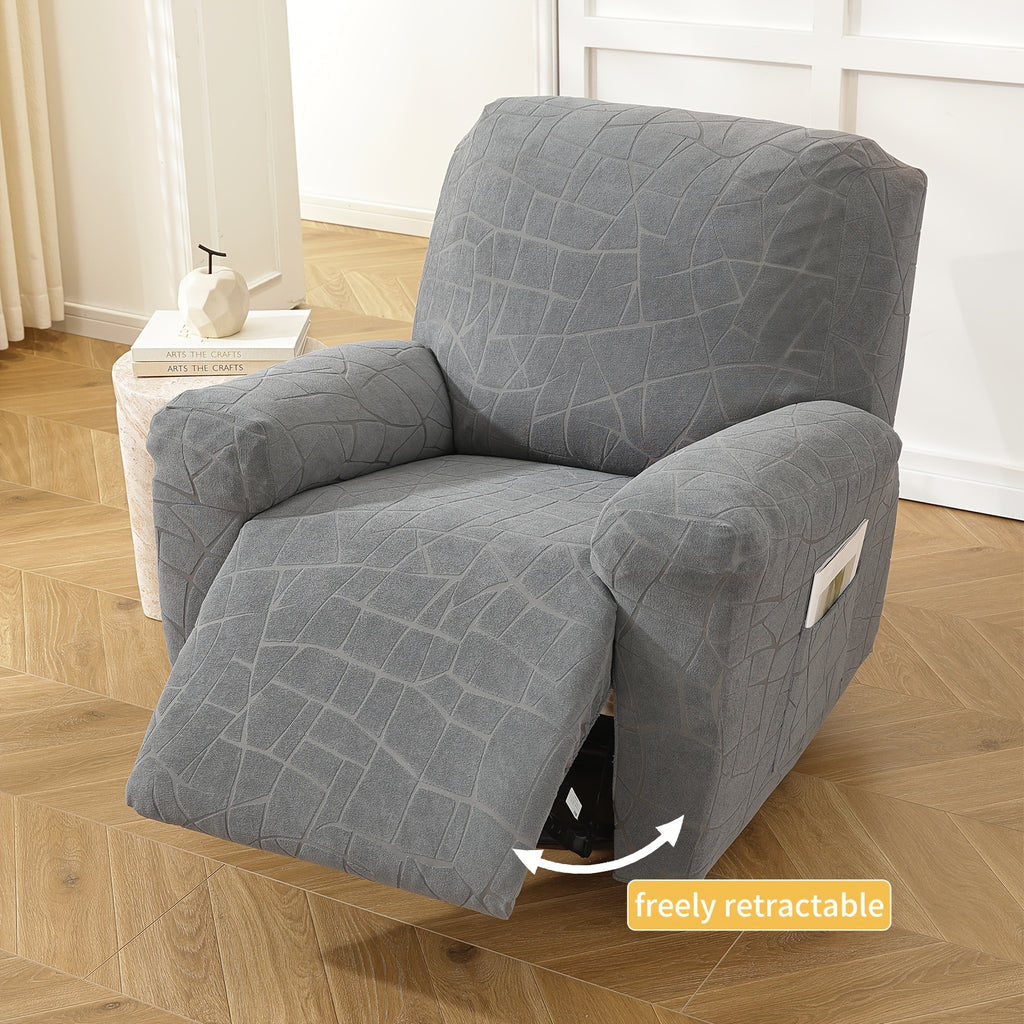 Housse de canapé extensible en polaire jacquard antidérapante à housses, détail de l'ourlet