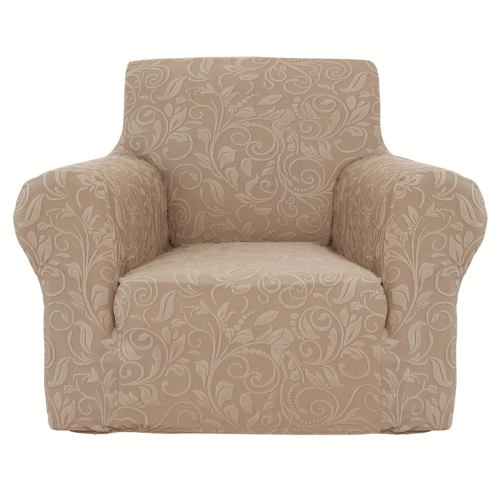 Protection de canapé extensible en polaire jacquard d'esprit vintage, gros plan sur le tissu