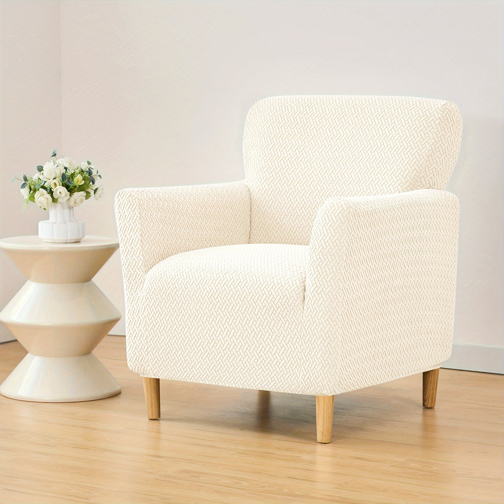 Housse de fauteuil extensible en polaire jacquard pour fauteuil