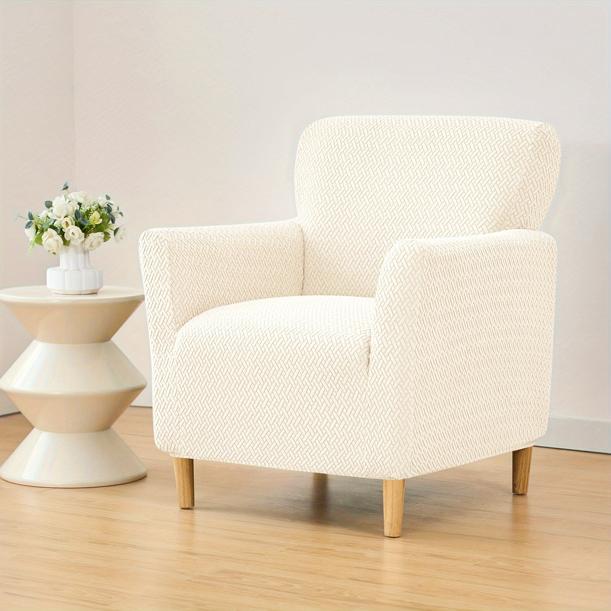 Housse de fauteuil extensible en polaire jacquard pour fauteuil