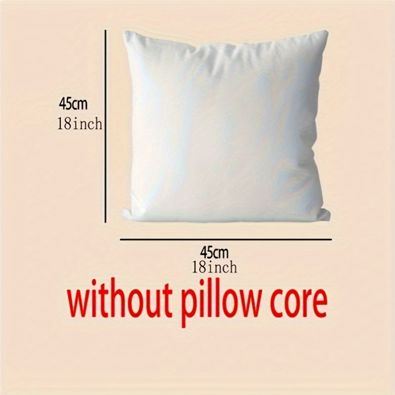 Housse de coussin en polyester à motif géométrique à fermeture éclair, vue d'ensemble Image