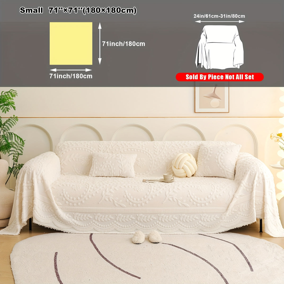 Housse de canapé en velours jacquard d'esprit bohème, visuel produit
