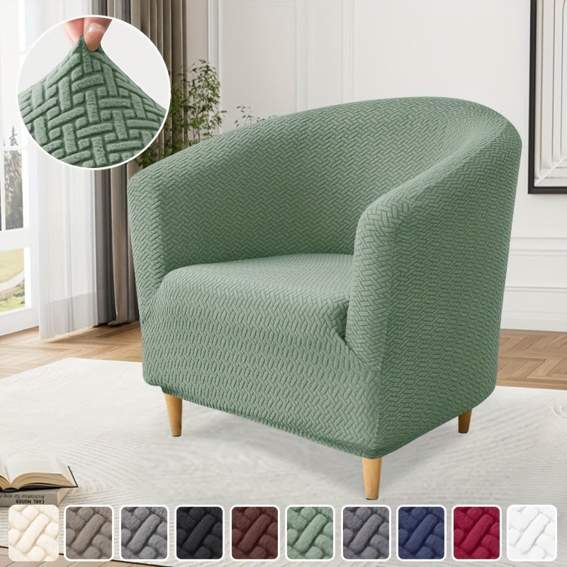 Housse de canapé extensible en polaire jacquard pour fauteuil — détail de la matière : polaire Image