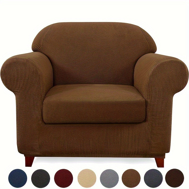 Housse de canapé épaisse extensible en polaire jacquard antidérapante, autre coloris