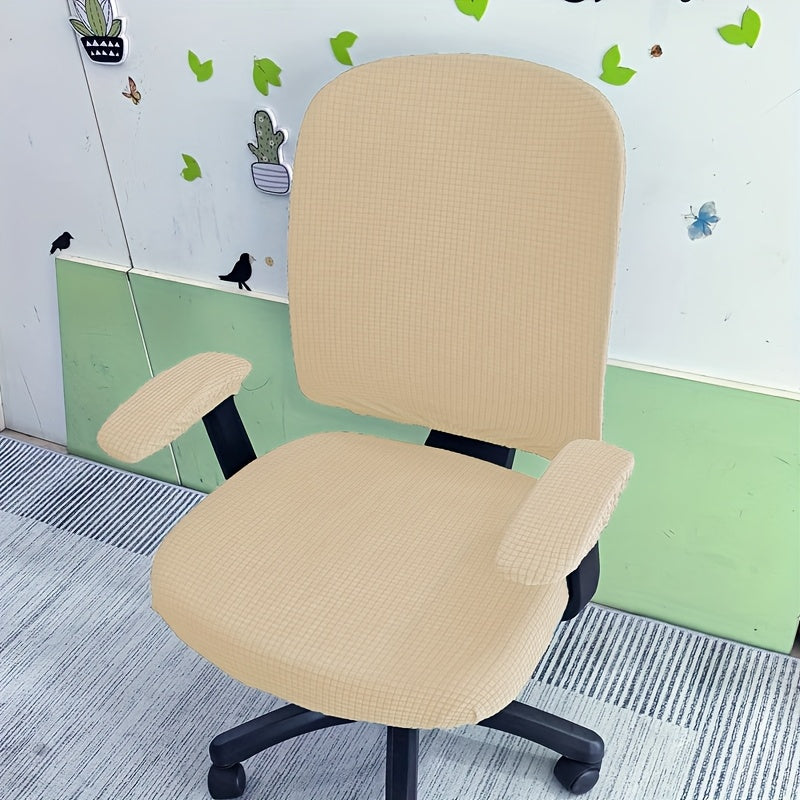 Housse de canapé extensible en peluche jacquard, vue de dos