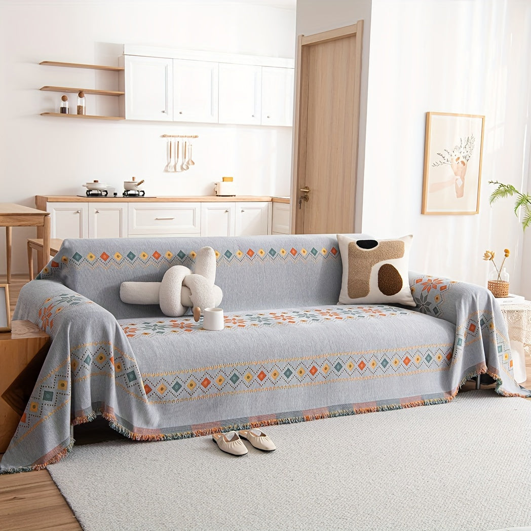 Housse de canapé en chenille, 5 coloris, gros plan sur le tissu