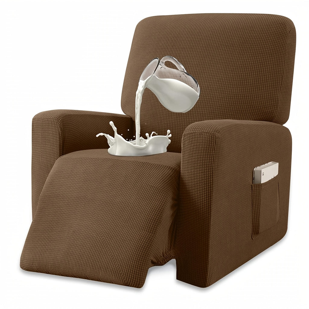 Housse de fauteuil épaisse extensible en polaire jacquard, gros plan sur le tissu