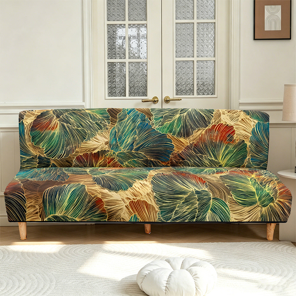 Housse de canapé extensible en fibre de lait imprimée à motif tropical
