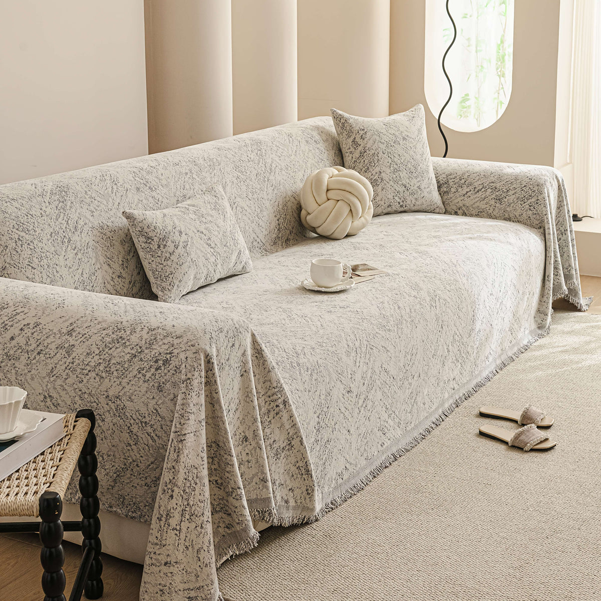 Housse de canapé épaisse en chenille jacquard antidérapante, compatible fauteuil, canapé deux places, canapé trois places