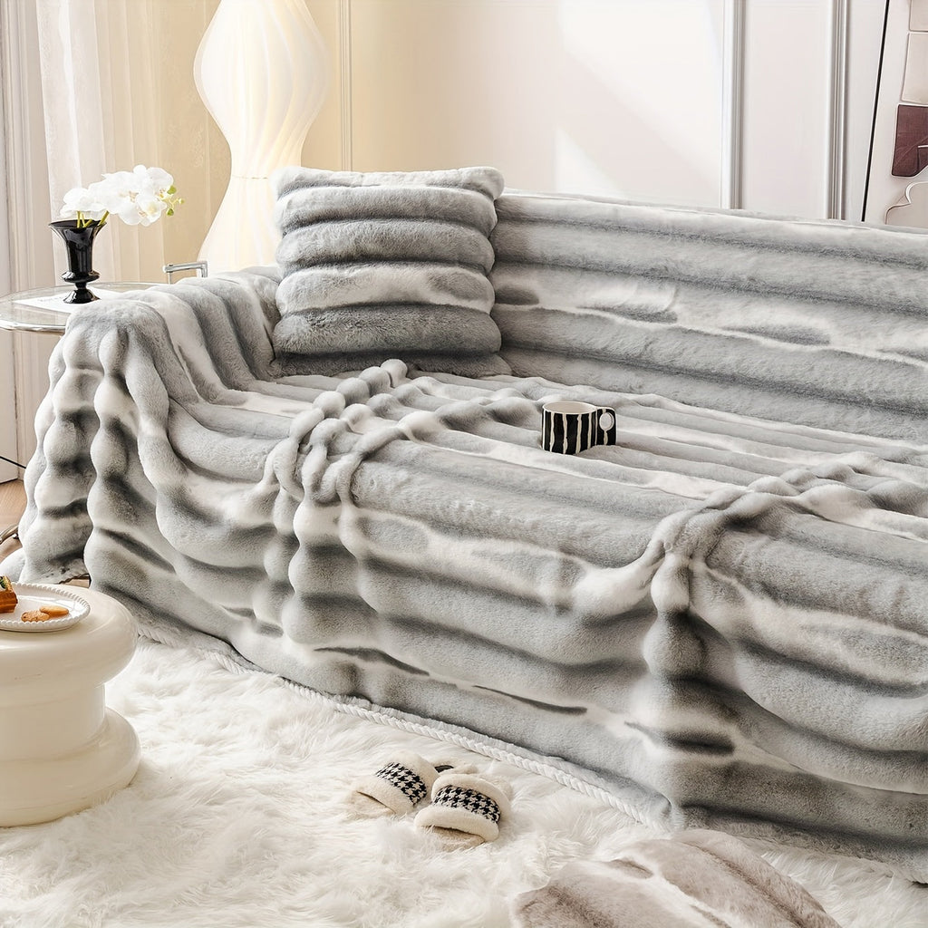 Housse de canapé en peluche, détail de la finition