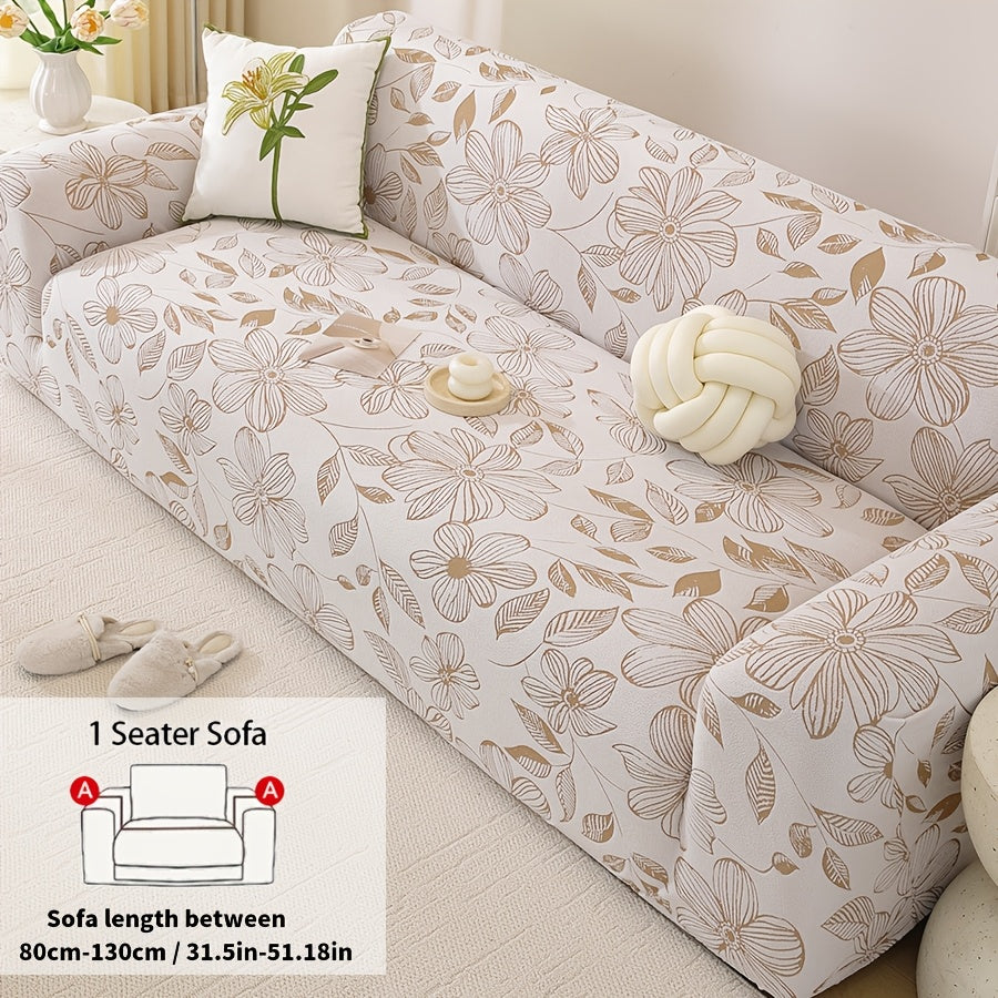 Housse de canapé extensible en polyester, gros plan sur le tissu