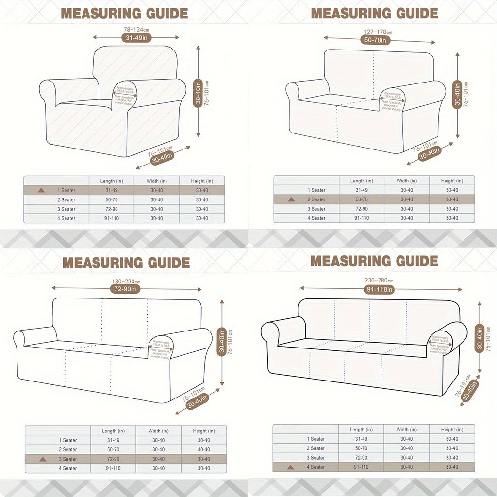 Housse de canapé épaisse extensible en polaire jacquard anti-griffes, mise en situation