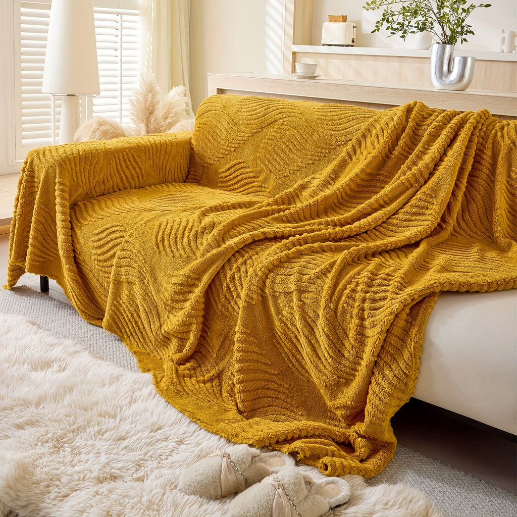 Housse de canapé en velours peluche uni, détail de la finition