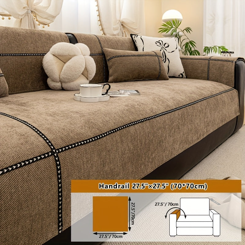 Housse de coussin épaisse en chenille antidérapante, mise en situation