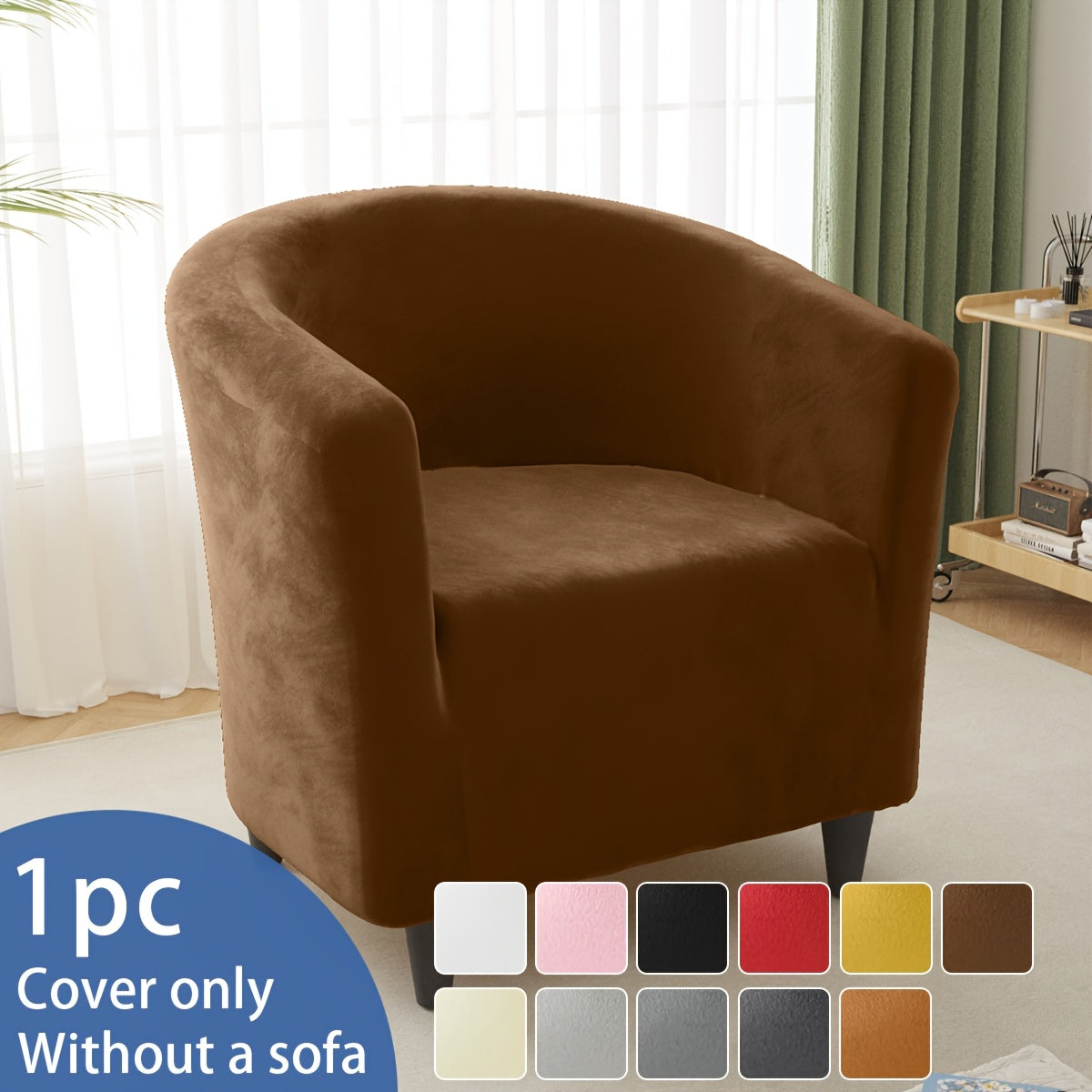 Housse de canapé épaisse extensible en velours pour fauteuil, autre coloris