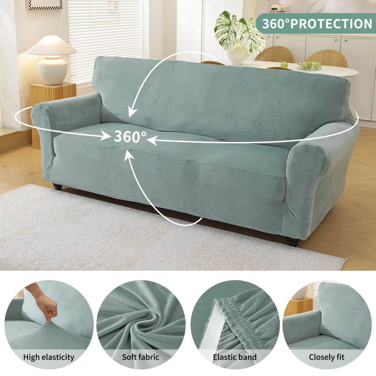 Housse de canapé extensible en velours
