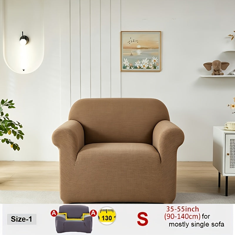 Housse de canapé extensible en velours côtelé jacquard, vue d'ensemble