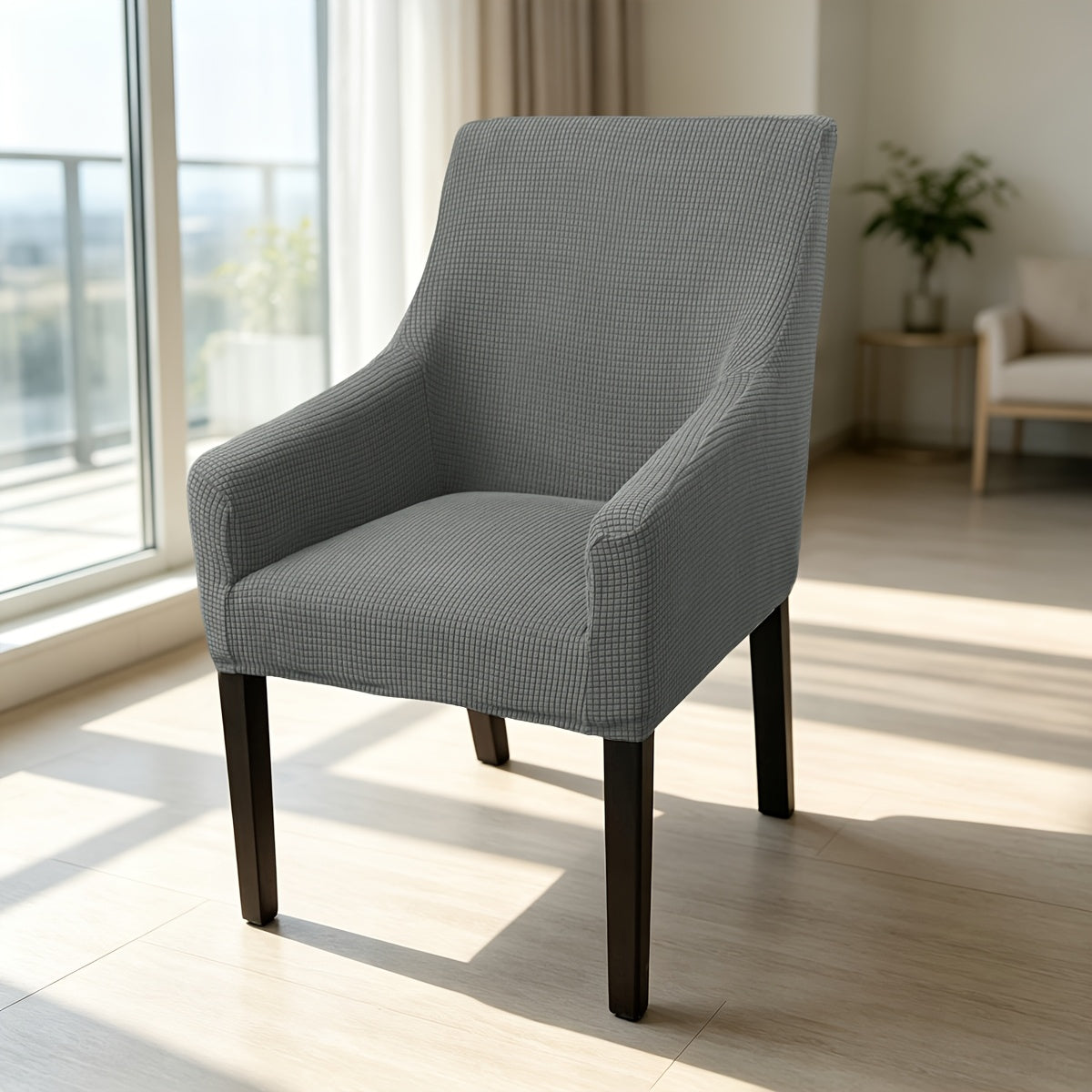 Housse de chaise épaisse extensible en velours côtelé jacquard