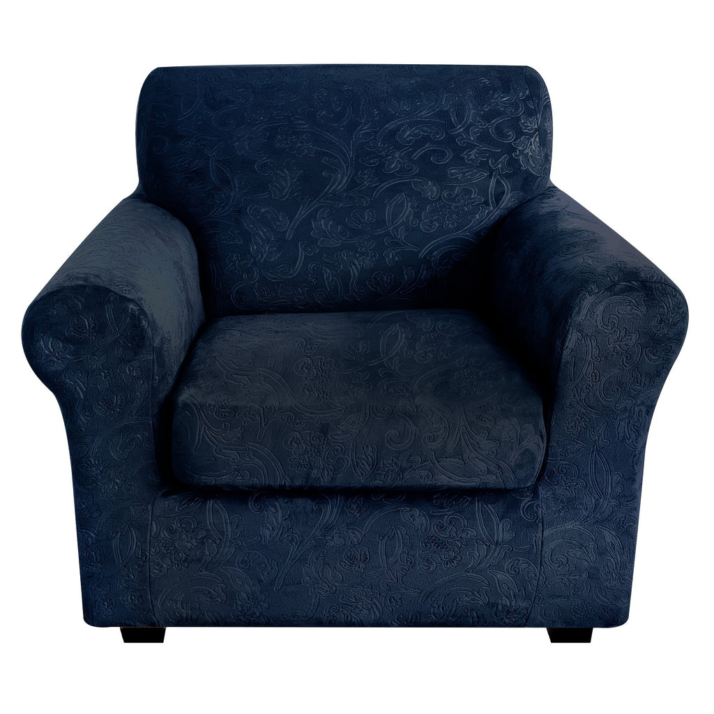 Housse de canapé extensible en polaire jacquard antidérapante à housses, mise en situation