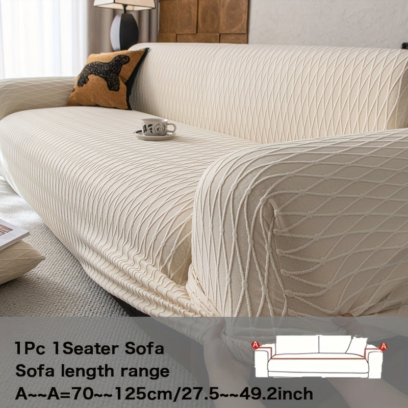 Housse de canapé en polaire à motif géométrique, visuel produit