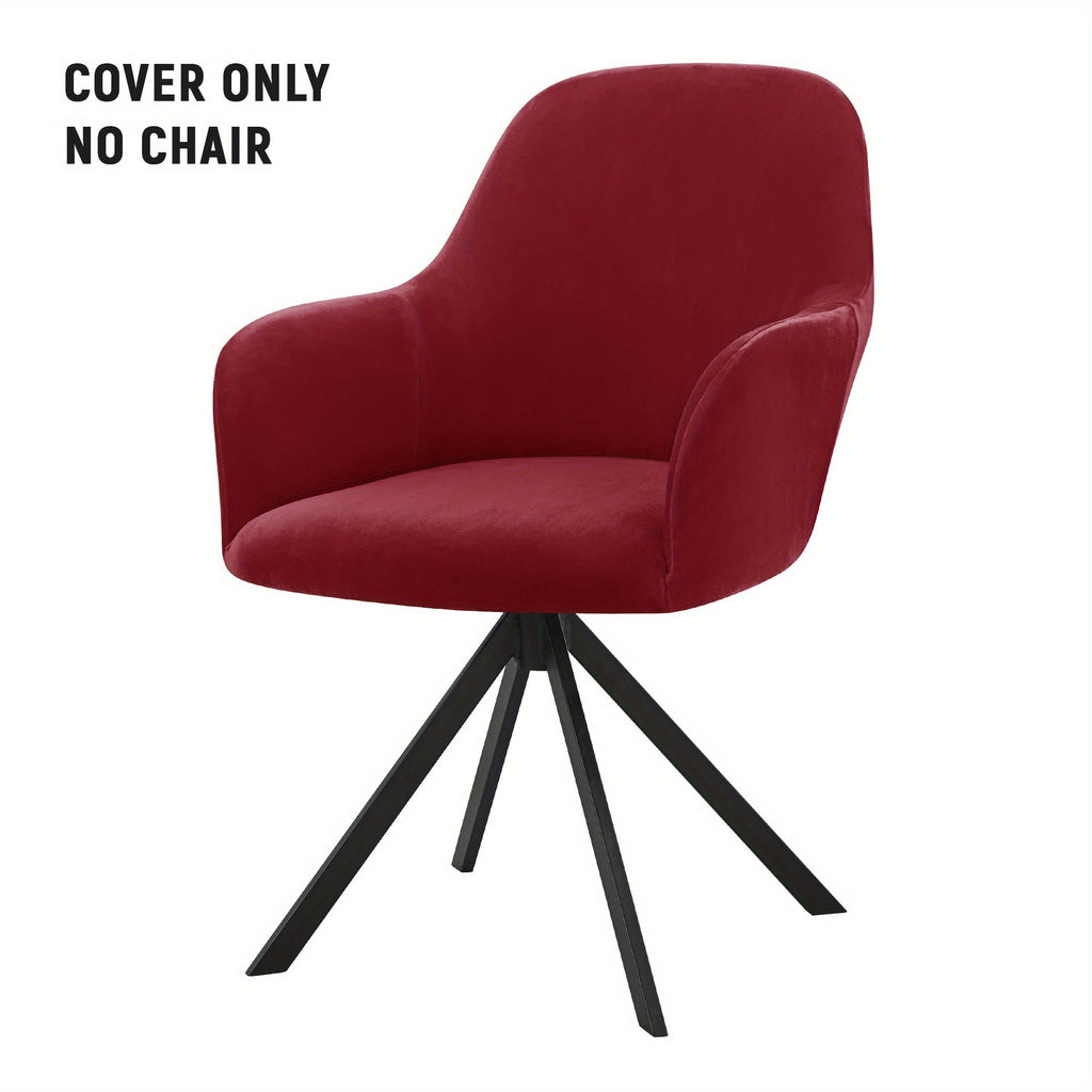 Housse de fauteuil extensible en velours, détail de l'ourlet