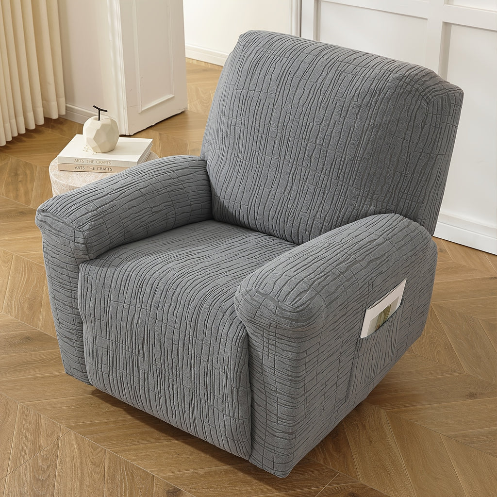 Housse de canapé extensible en polaire jacquard antidérapante à housses, vue d'ensemble