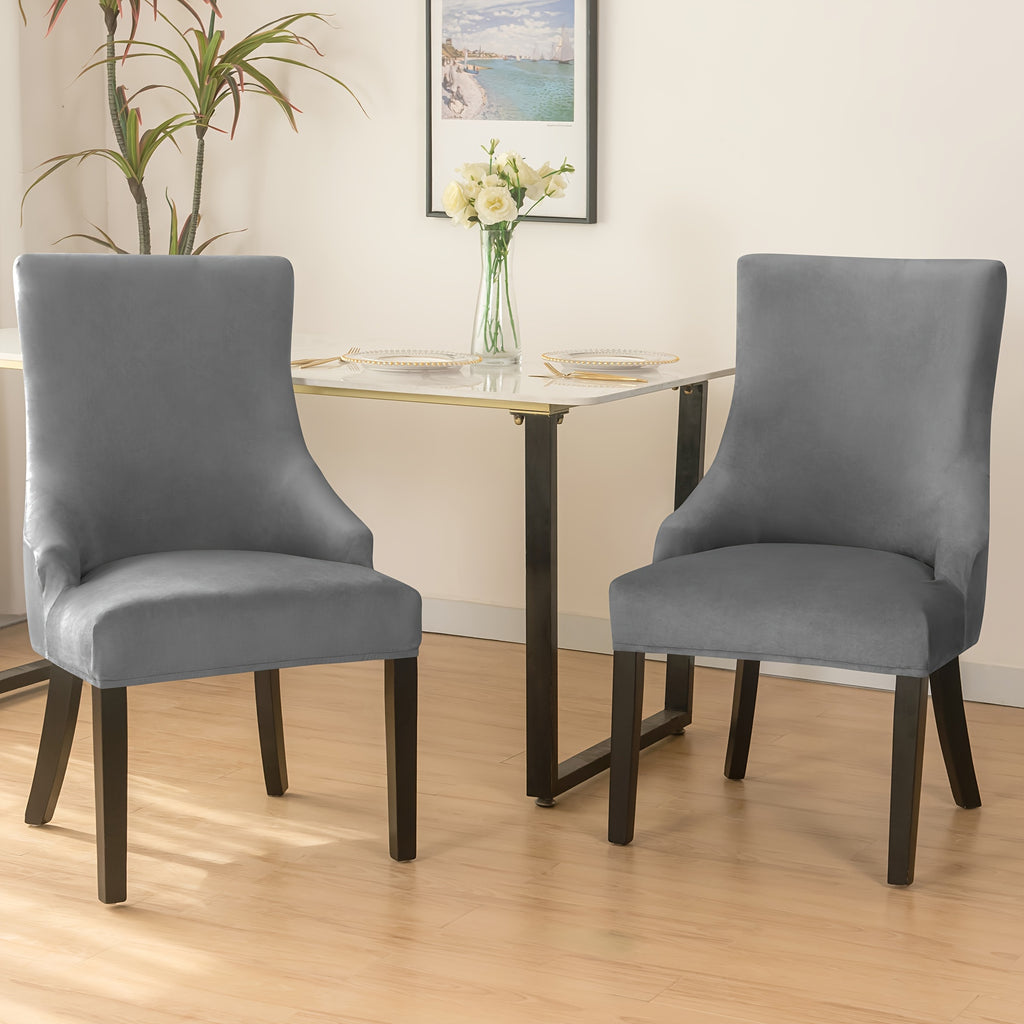 Housse de fauteuil extensible en velours, détail de la finition