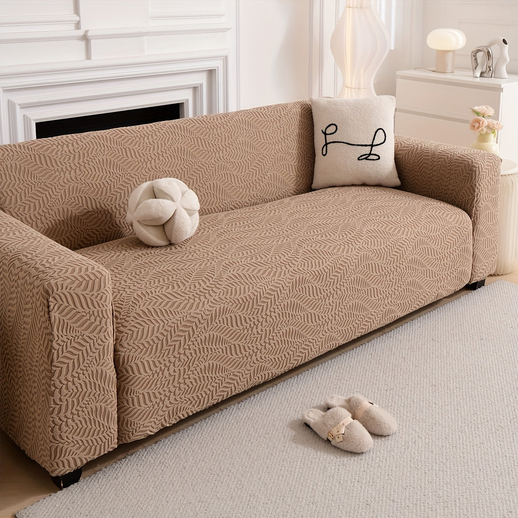 Housse de canapé épaisse extensible en polaire jacquard, housse posée