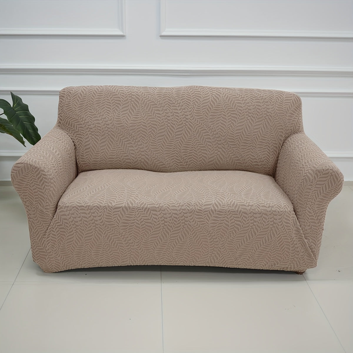 Housse de canapé épaisse extensible en polaire jacquard, vue de dos