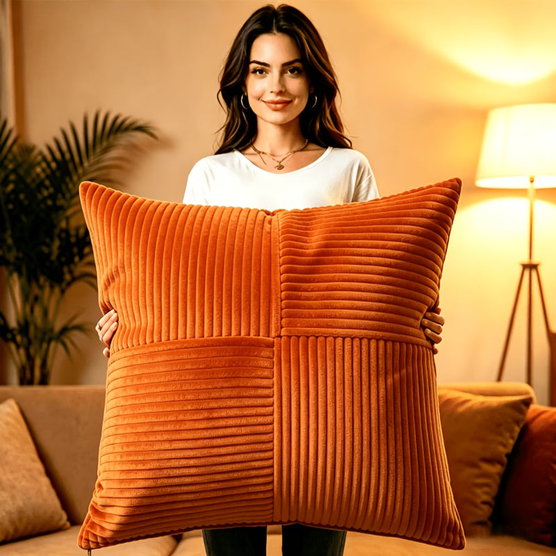 Housse de coussin en polyester à fermeture éclair, housse posée