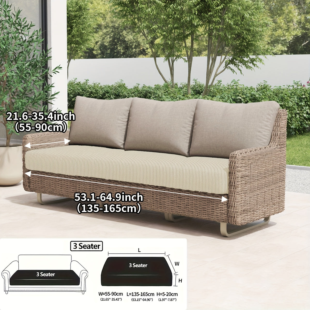 Housse de canapé extensible en polaire, détail de l'ourlet