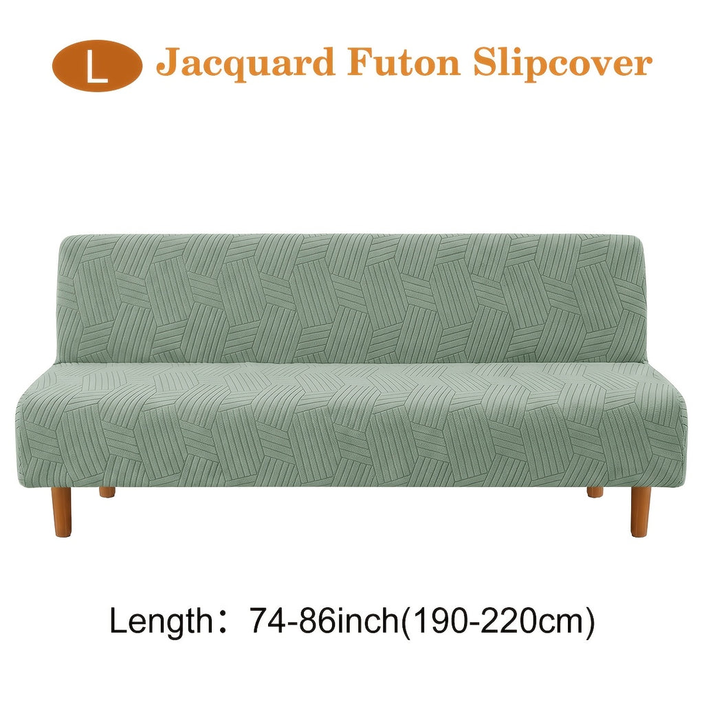 Housse de canapé extensible en velours côtelé jacquard, détail de l'ourlet