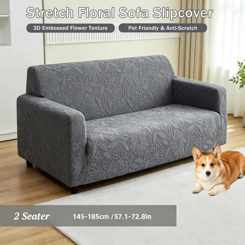 Housse de canapé épaisse extensible en jacquard, vue de dos