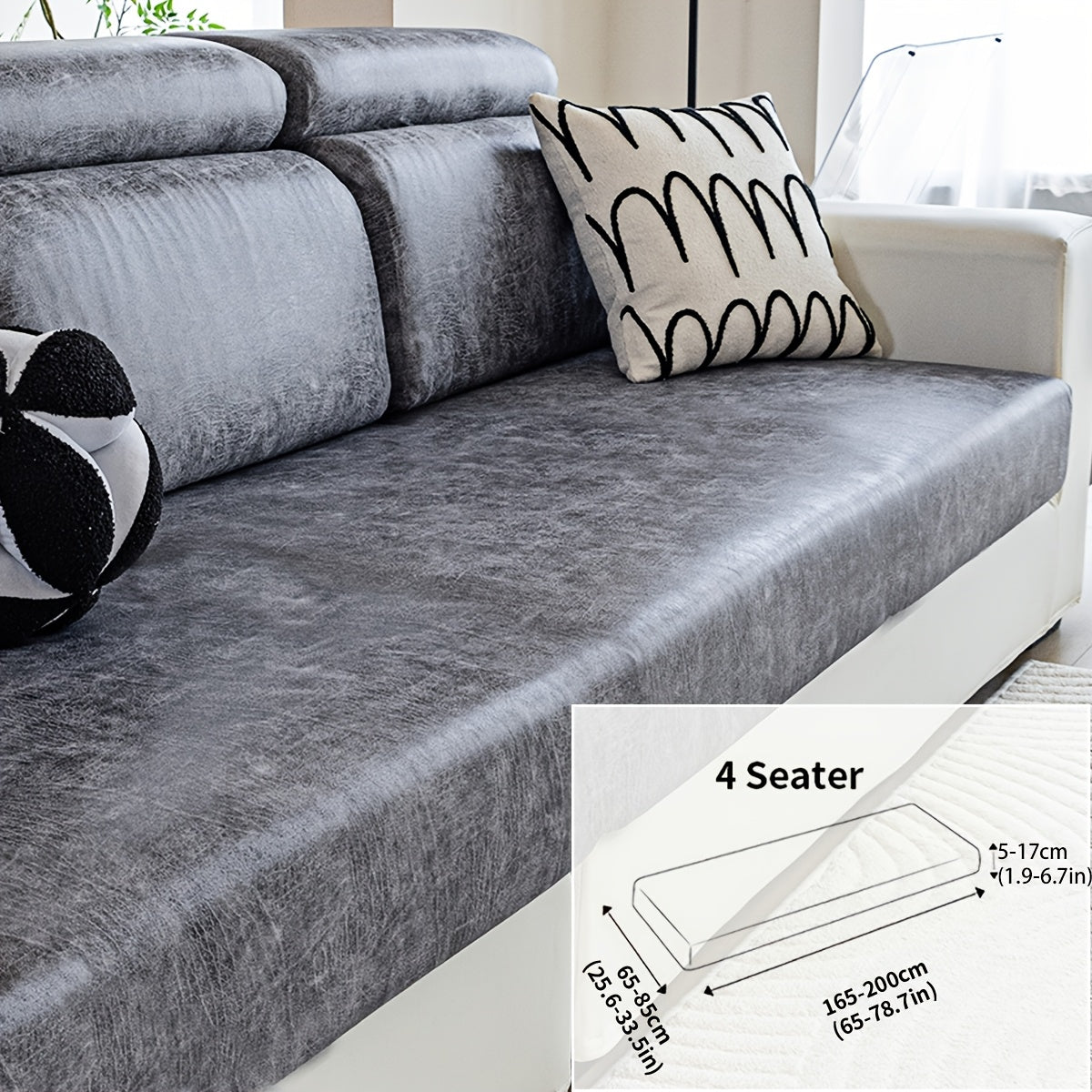 Housse de canapé extensible en polyester d'esprit vintage, vue d'ensemble