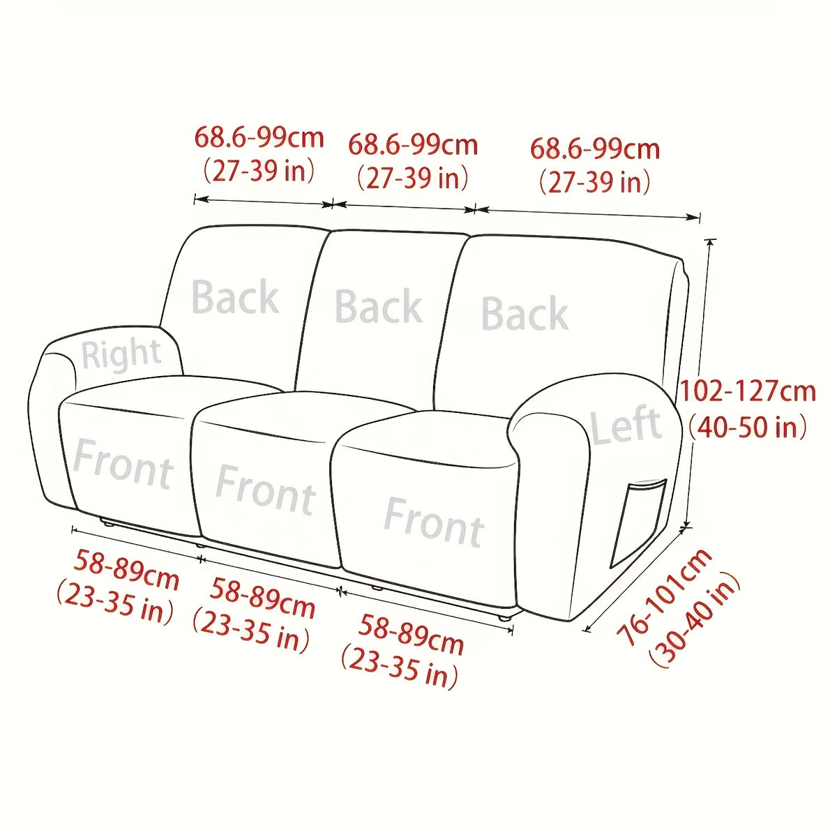 Housse de canapé extensible en polaire jacquard à motif géométrique, vue d'ensemble