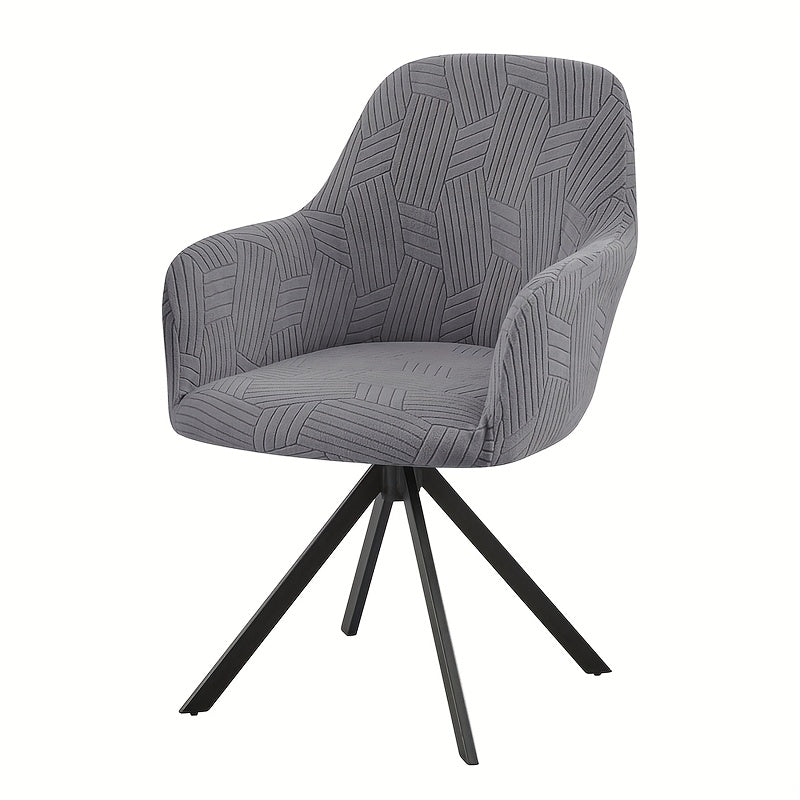 Housse de chaise extensible en polaire jacquard, détail de la finition