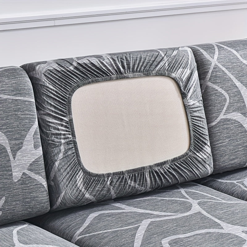 Housse de canapé légère extensible en fibre de lait pour canapé d'angle, mise en situation