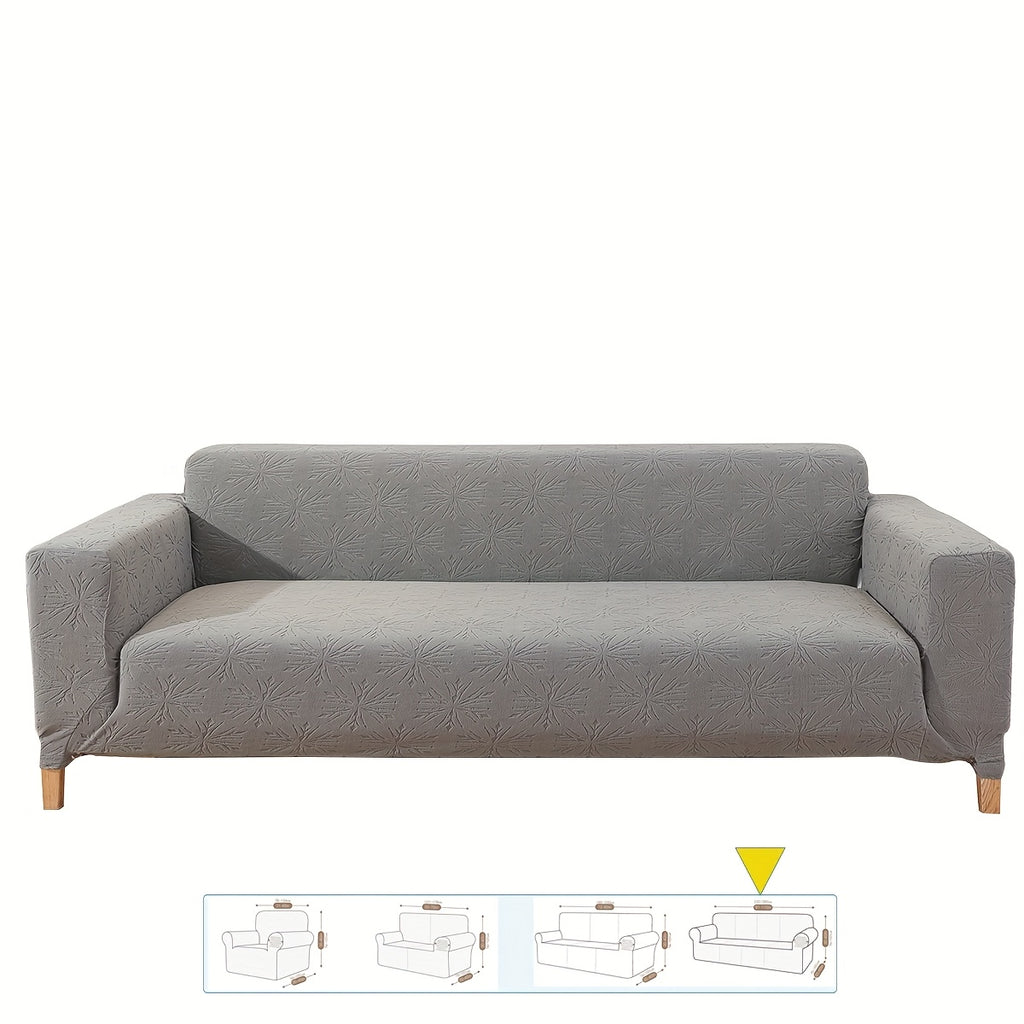 Housse de canapé épaisse extensible en polaire jacquard anti-griffes, vue d'ensemble