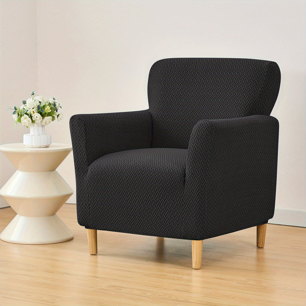 Housse de fauteuil extensible en polaire jacquard pour fauteuil, vue d'ensemble