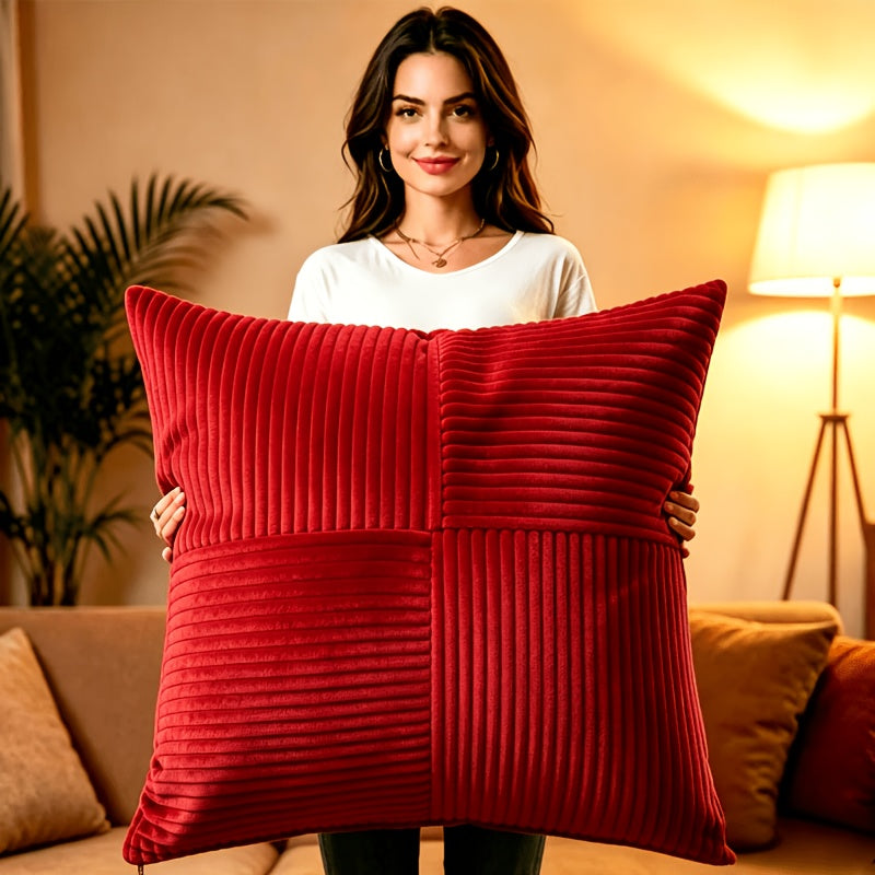 Housse de coussin en polyester à fermeture éclair — détail de la matière : polyester Image
