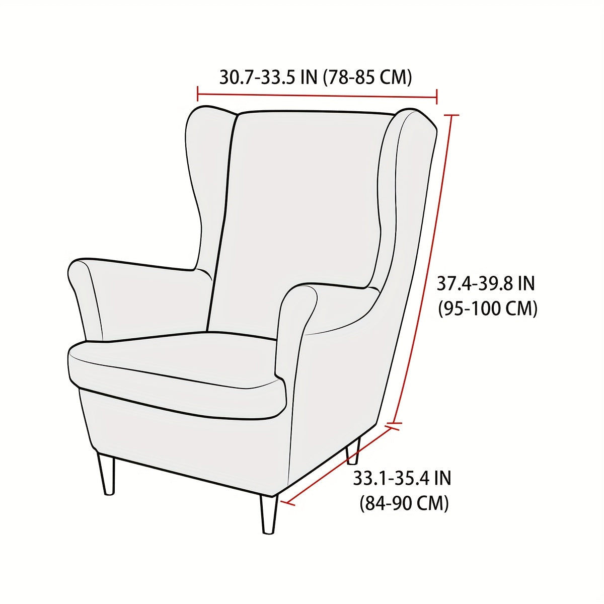 Housse de canapé épaisse extensible en velours côtelé jacquard pour fauteuil, vue de dos