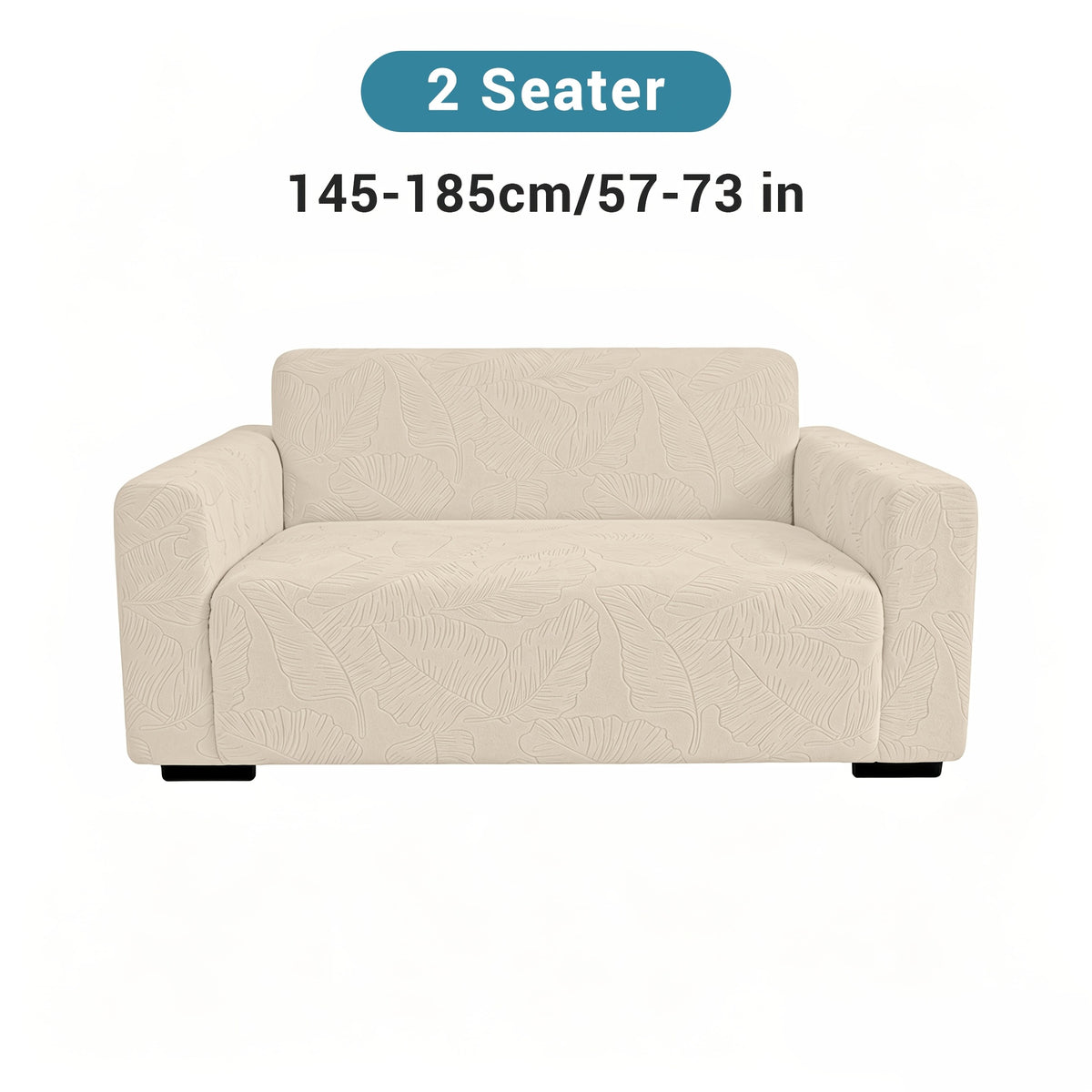Housse de canapé extensible en polaire jacquard à motif feuillage, tissu de 160 à 180 g/m²