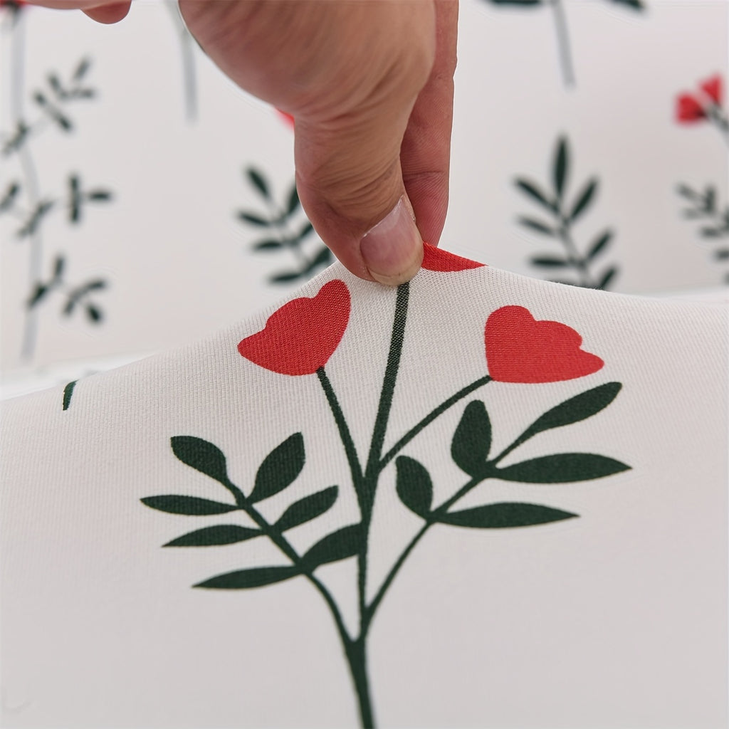 Housse de canapé en fibre de lait en fils teints à motif fleuri, vue d'ensemble