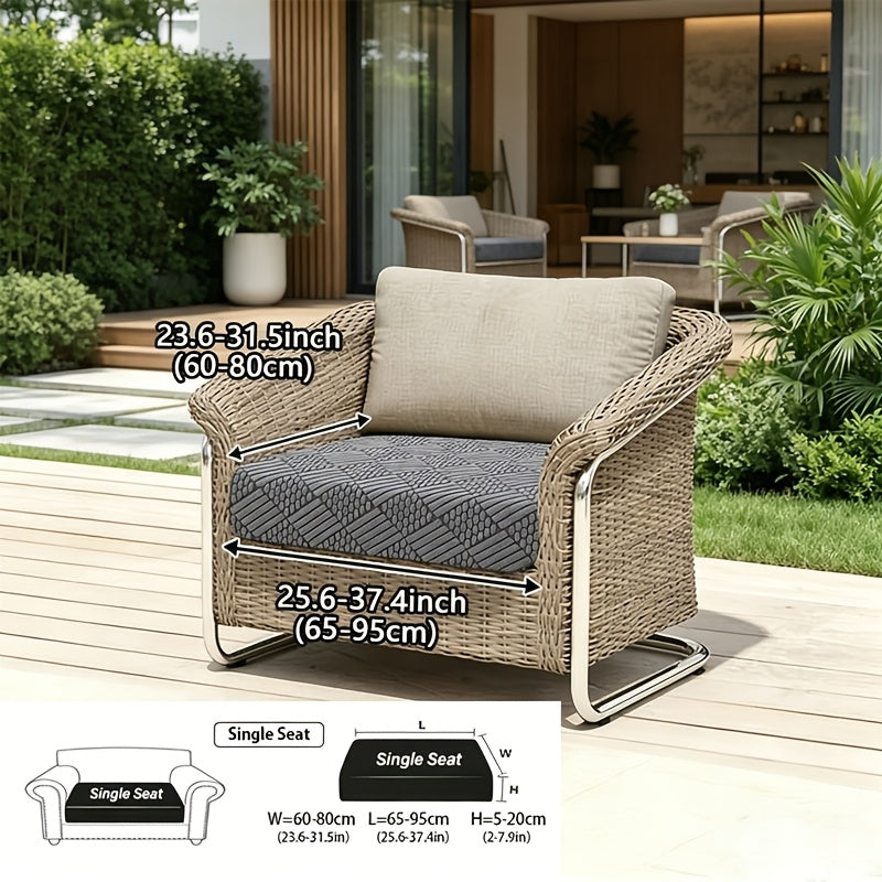 Housse de canapé extensible en polaire jacquard à housses séparées, vue de dos