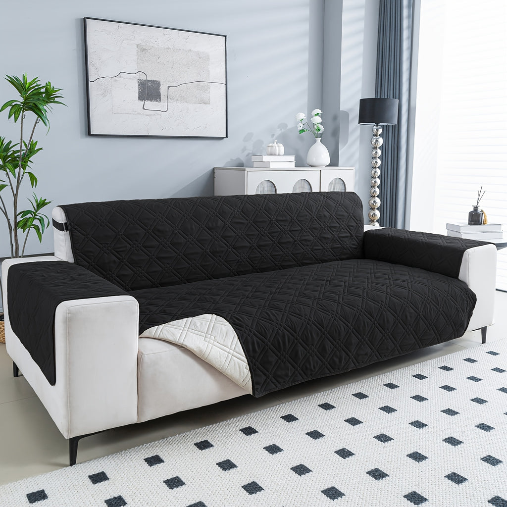 Housse de canapé légère en polyester antidérapante, gros plan sur le tissu