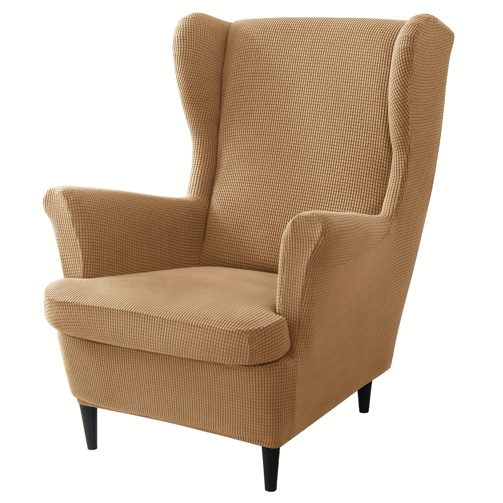 Housse de canapé épaisse extensible en velours côtelé jacquard pour fauteuil, vue de dos