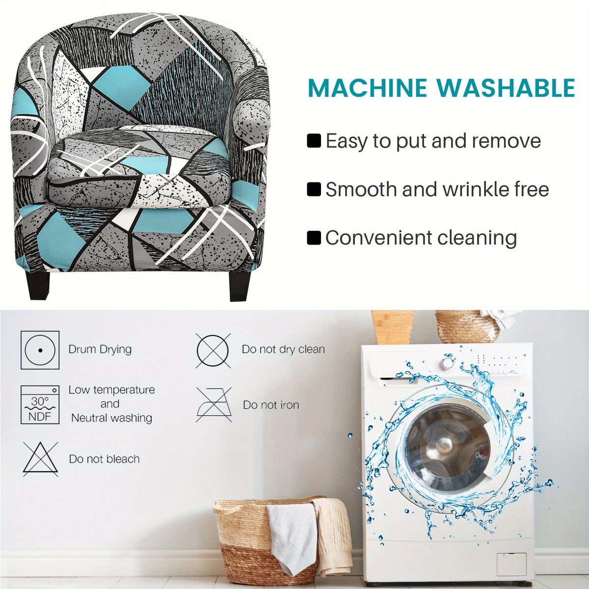 Housse de fauteuil en fibre de lait, gros plan sur le tissu