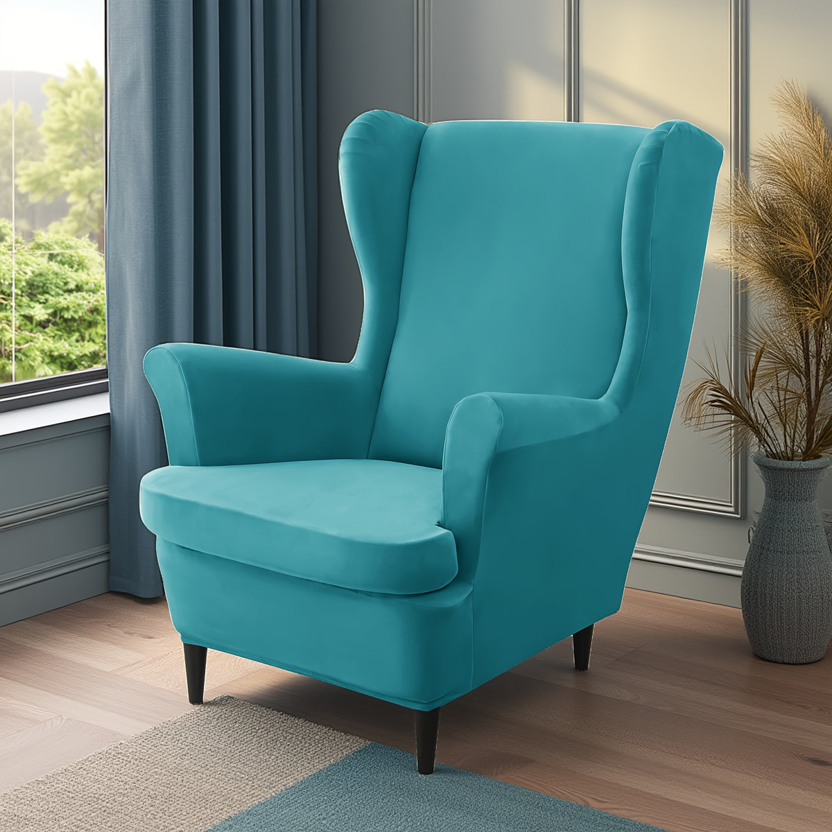 Housse de canapé épaisse extensible en velours pour fauteuil