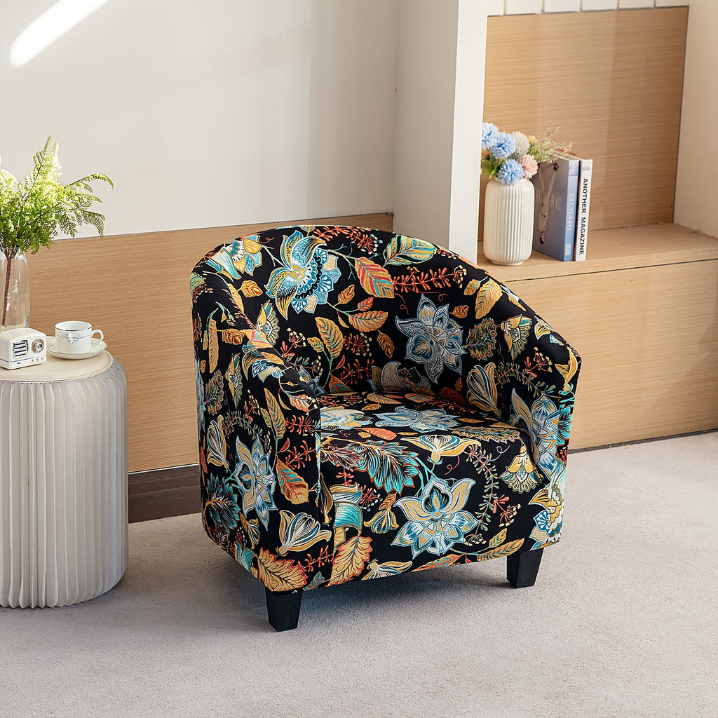Housse de canapé extensible en fibre de lait imprimée d'esprit vintage