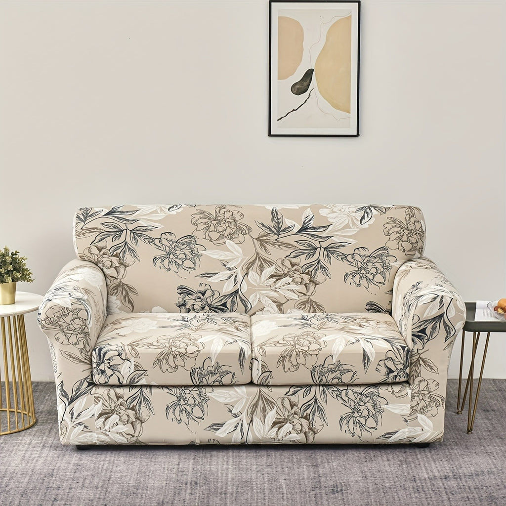 Housse de canapé extensible en polyester délavée, compatible fauteuil, canapé deux places, canapé trois places